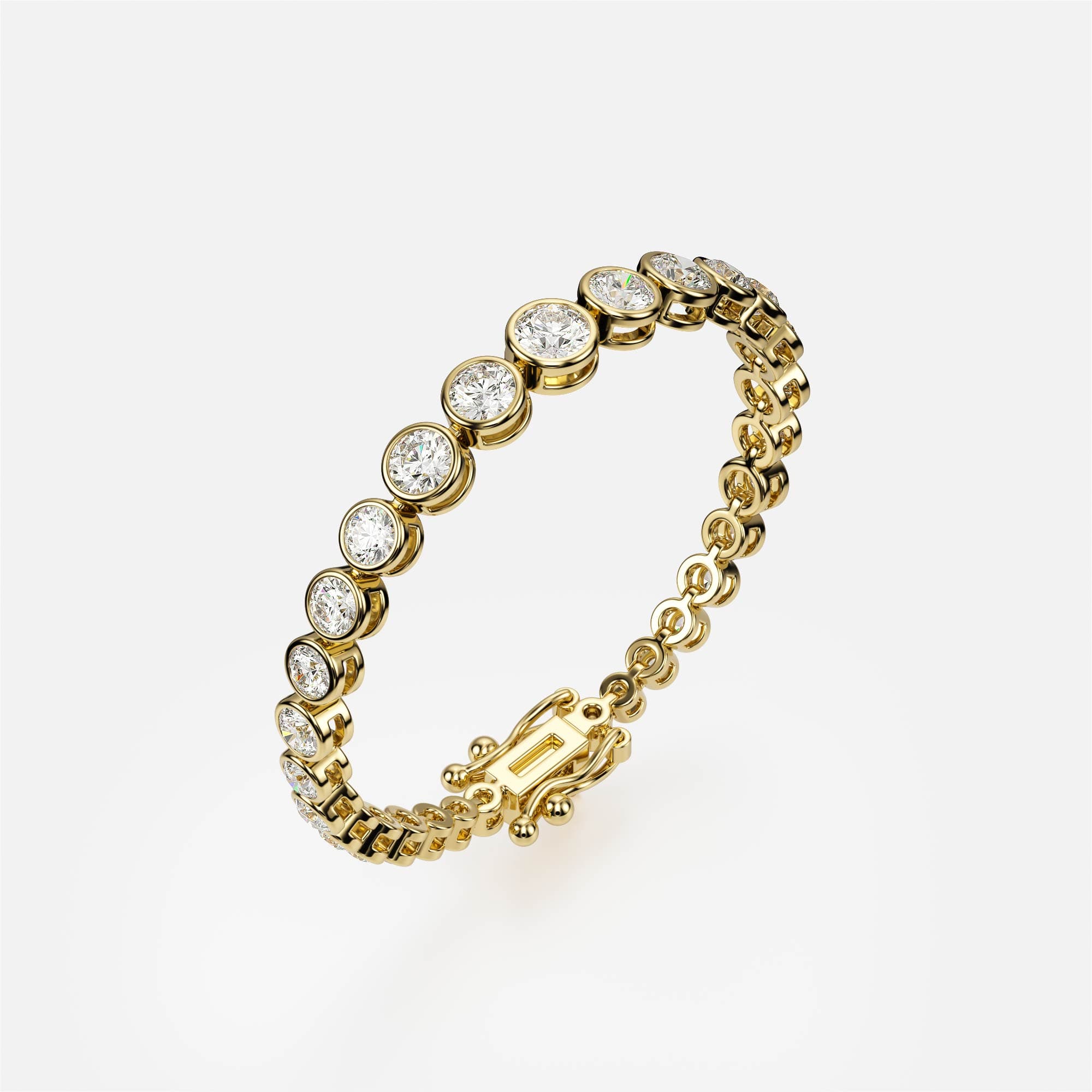 Bezel Tennis — Yellow Gold 585, Round